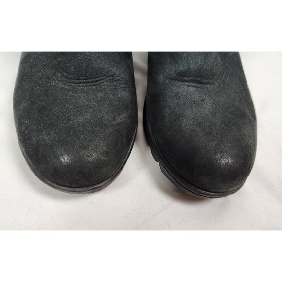 Keys Vera Pelle Women's Sz. 38 Black Leather Side Zip Wedge Ankle Booties - Picture 3 of 10